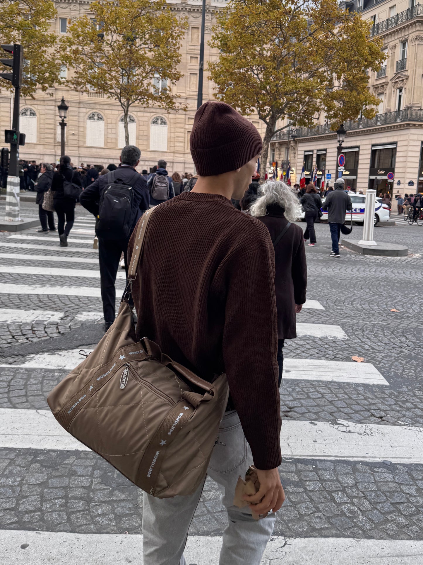 WORDLESS PARIS Ribbed Beanie