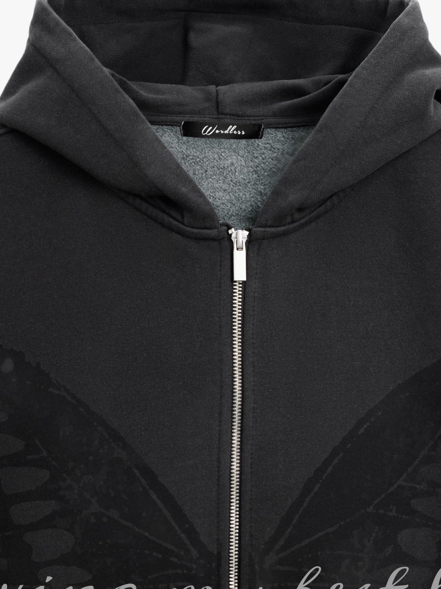 WORDLESS BUTTERFLY WASH ZIP HOODY 400