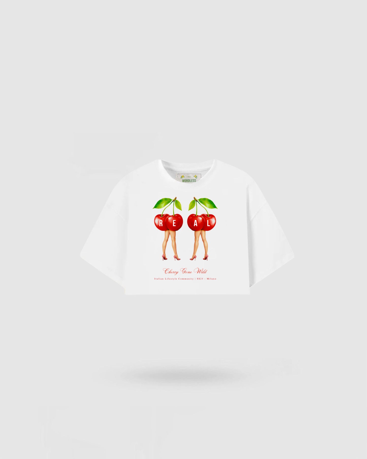 WORDLESS WOMANS WILD CHERRY ULTRA-BOXY TEE 300