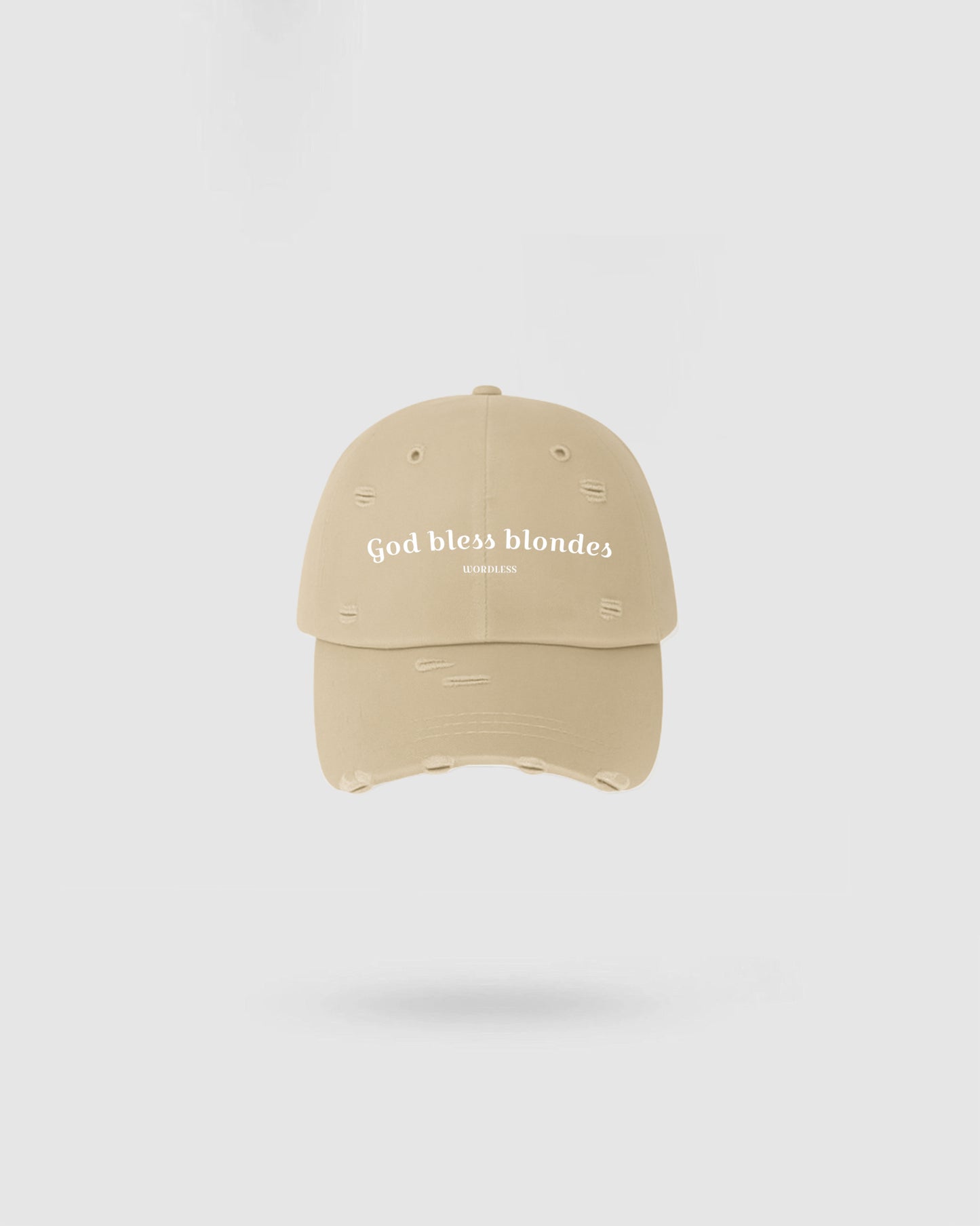 WORDLESS BLONDES DISTRESSED HAT 2025