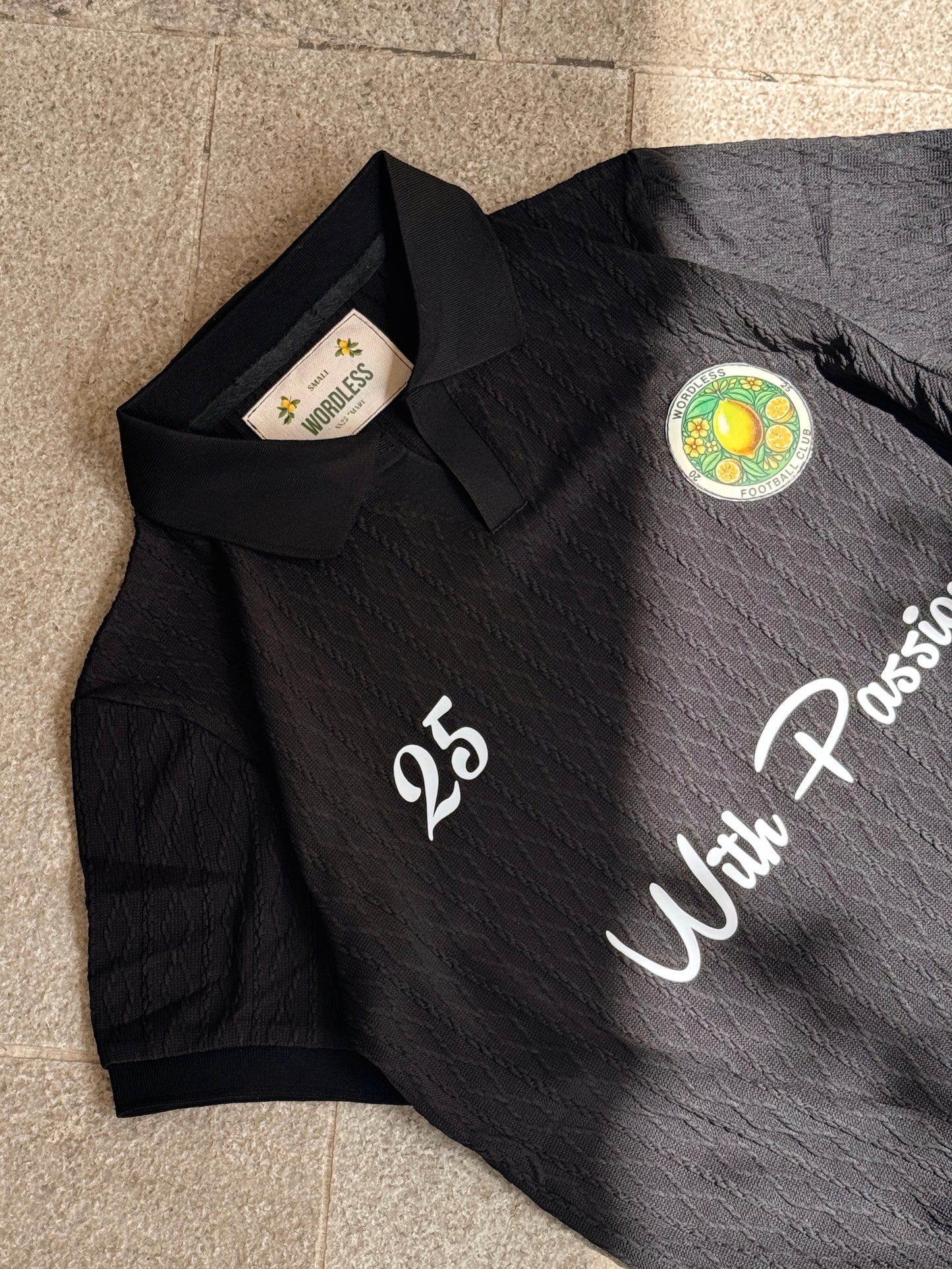 WORDLESS MEN'S VINTAGE FOOTBALL POLO LIMITED EDITION
