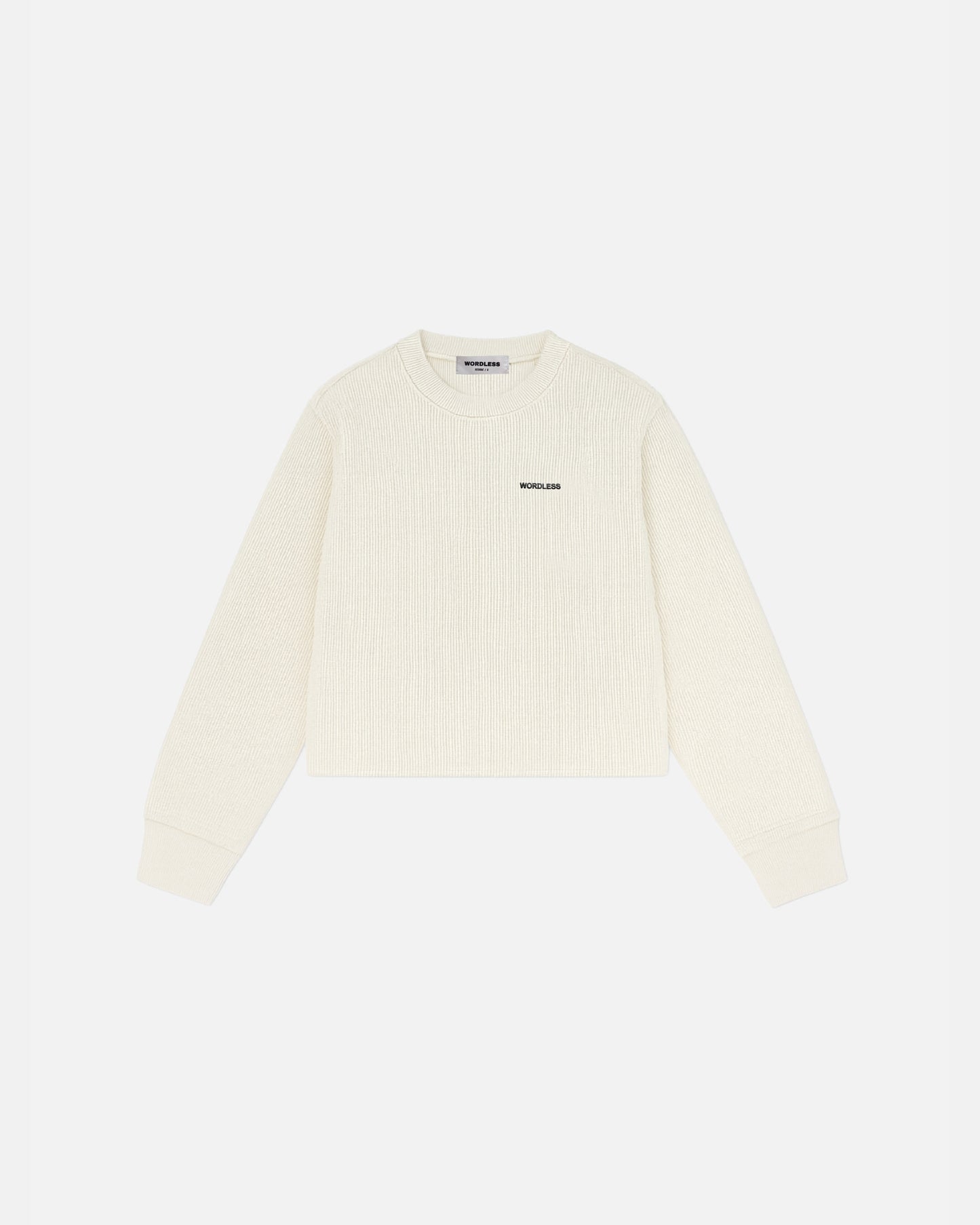WORDLESS ICONIC Minimal Ribbed Cropped Longsleeve Tee