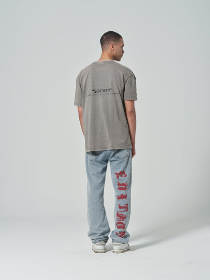 WORDLESS SOCIETY WASHED OVERSIZE TEE