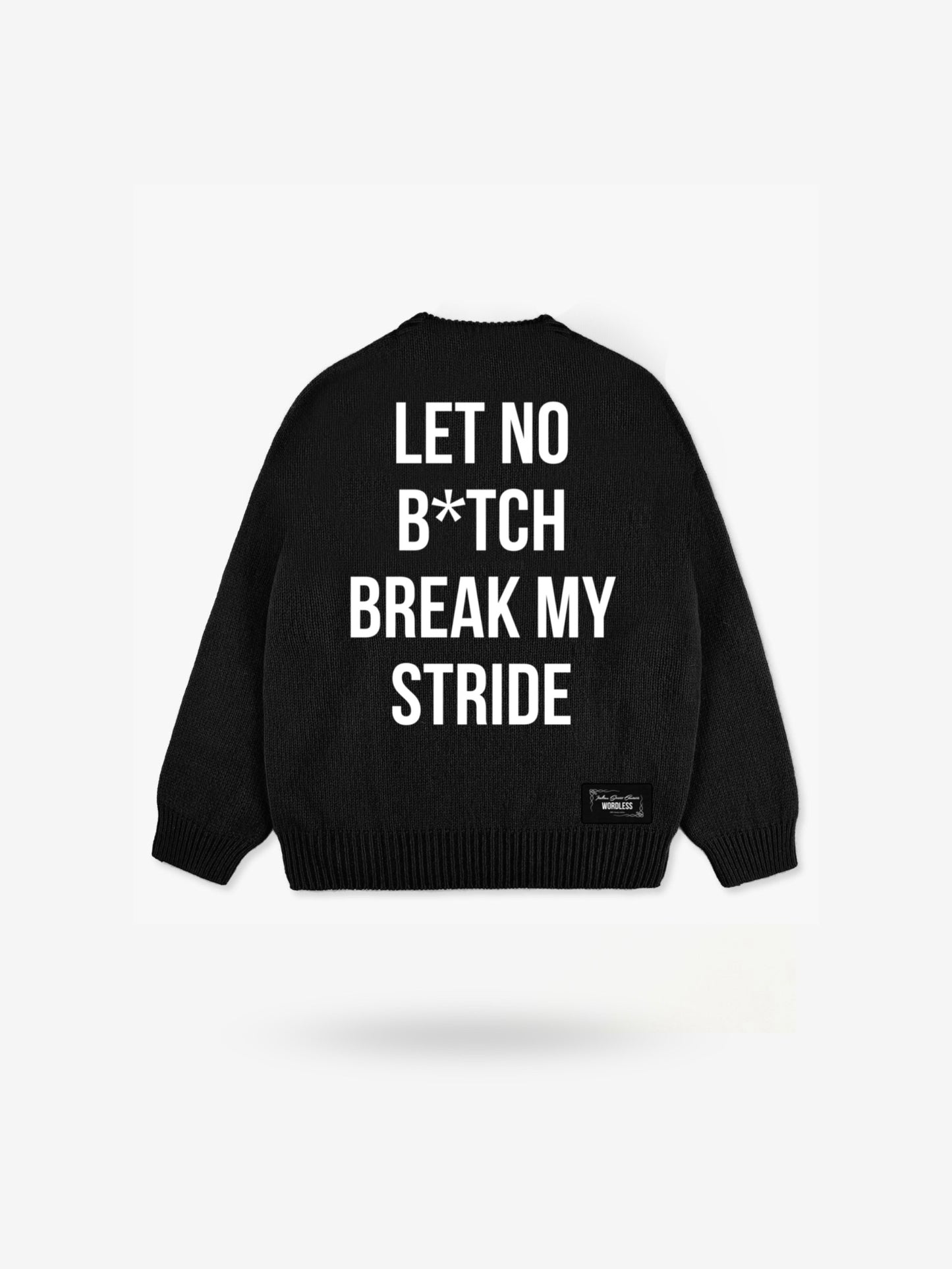 WORDLESS TRAVIS B*TCH KNIT SWEATER