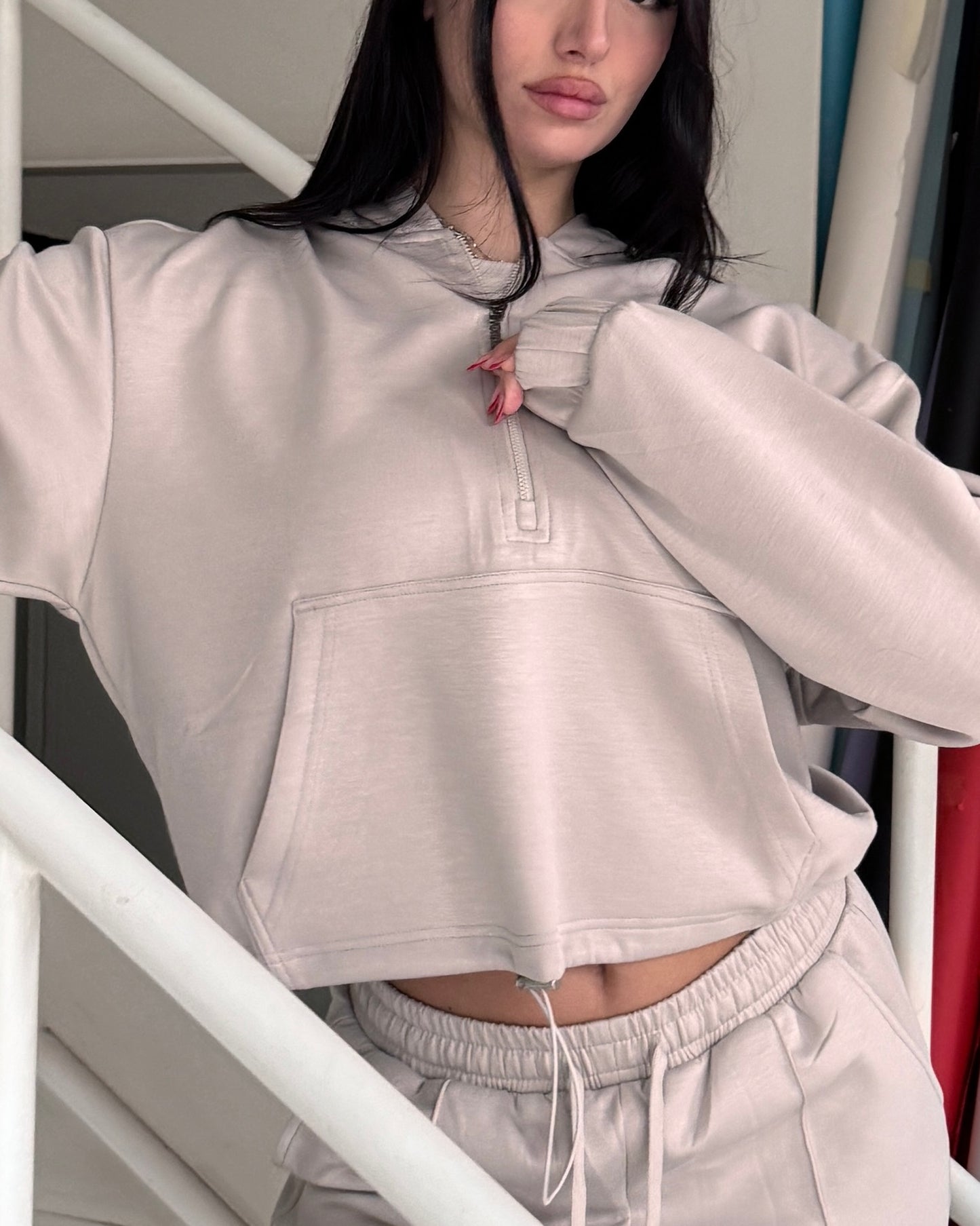 WORDLESS Womans Everyday Half-Zip Hoody 01