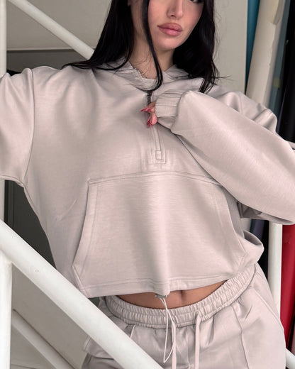 WORDLESS Womans Everyday Half-Zip Hoody 01