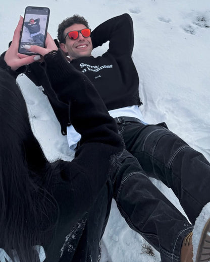 WORDLESS “I'M SORRY”DISTRESSED SWEATER FW24