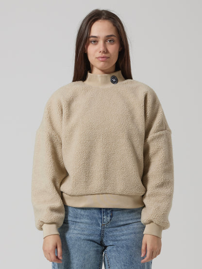 WORDLESS LADIES SHERPA CREWNECK