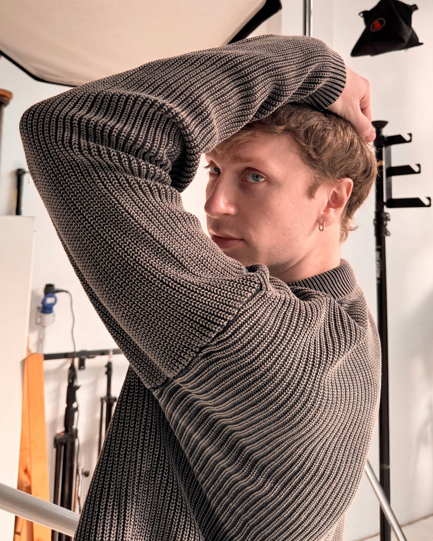 WORDLESS Rib Cropped Knit Longsleeve