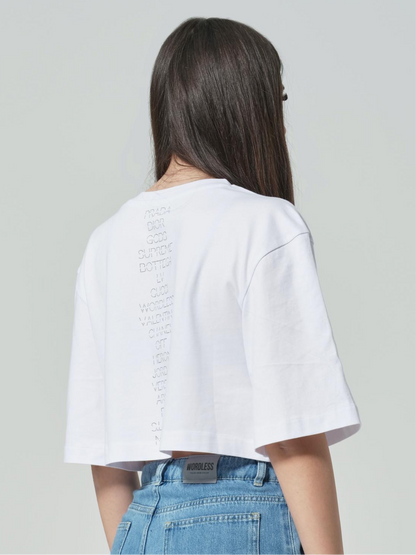 WORDLESS GIRL LIFESTYLE OVERSIZE SLEEVE TEE