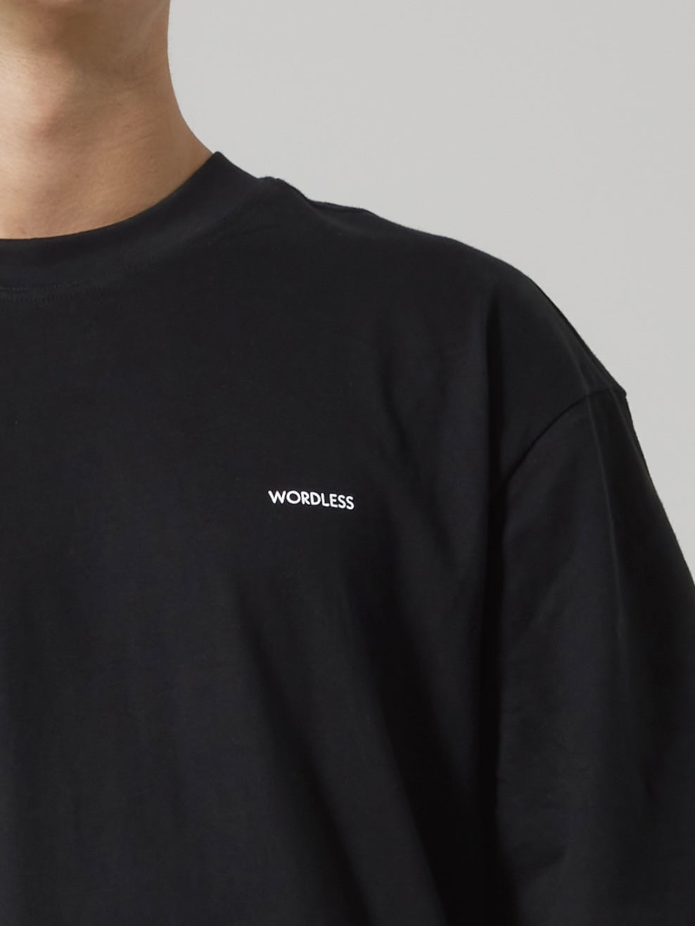 WORDLESS MINIMAL OVERSIZE SLEEVE TEE BLK