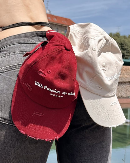 WORDLESS PASSION DISTRESSED HAT 2025