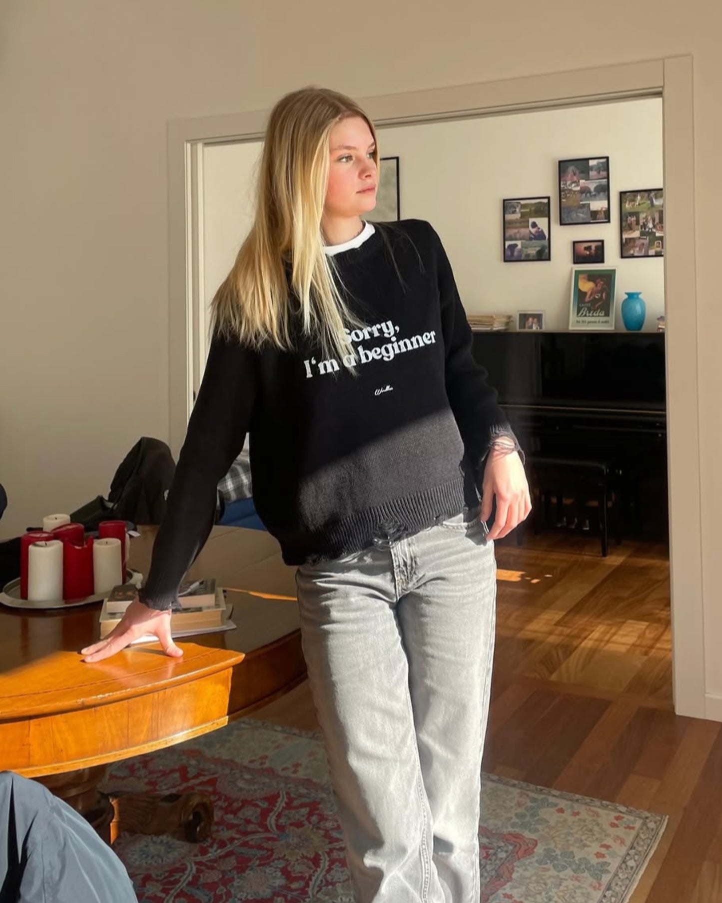 WORDLESS “I'M SORRY”DISTRESSED SWEATER FW24