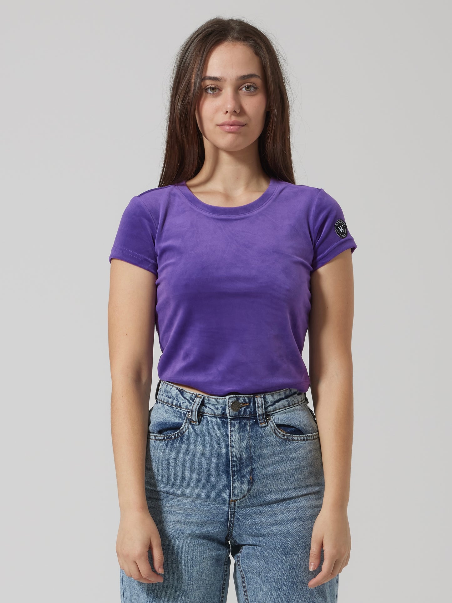 WORDLESS LADIES SHORT VELVET TEE