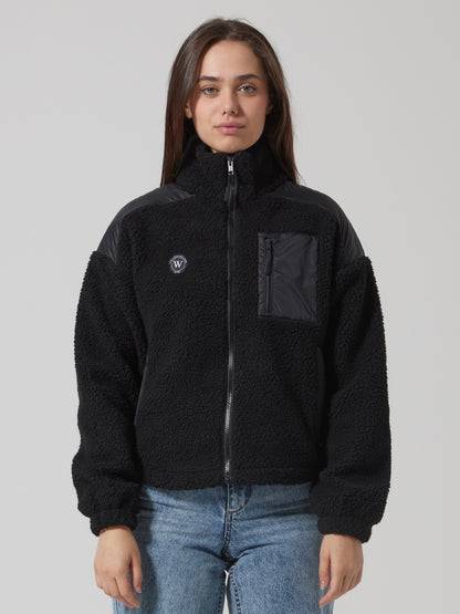 WORDLESS LADIES SHERPA MIX JACKET