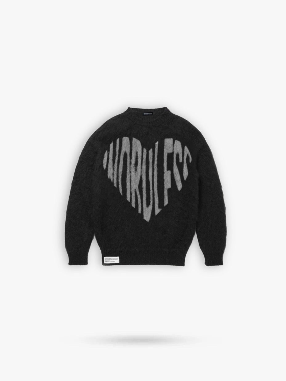 WORDLESS MOHAIR SWEATER “SPRAY ART” LIMITED EDITION FW24