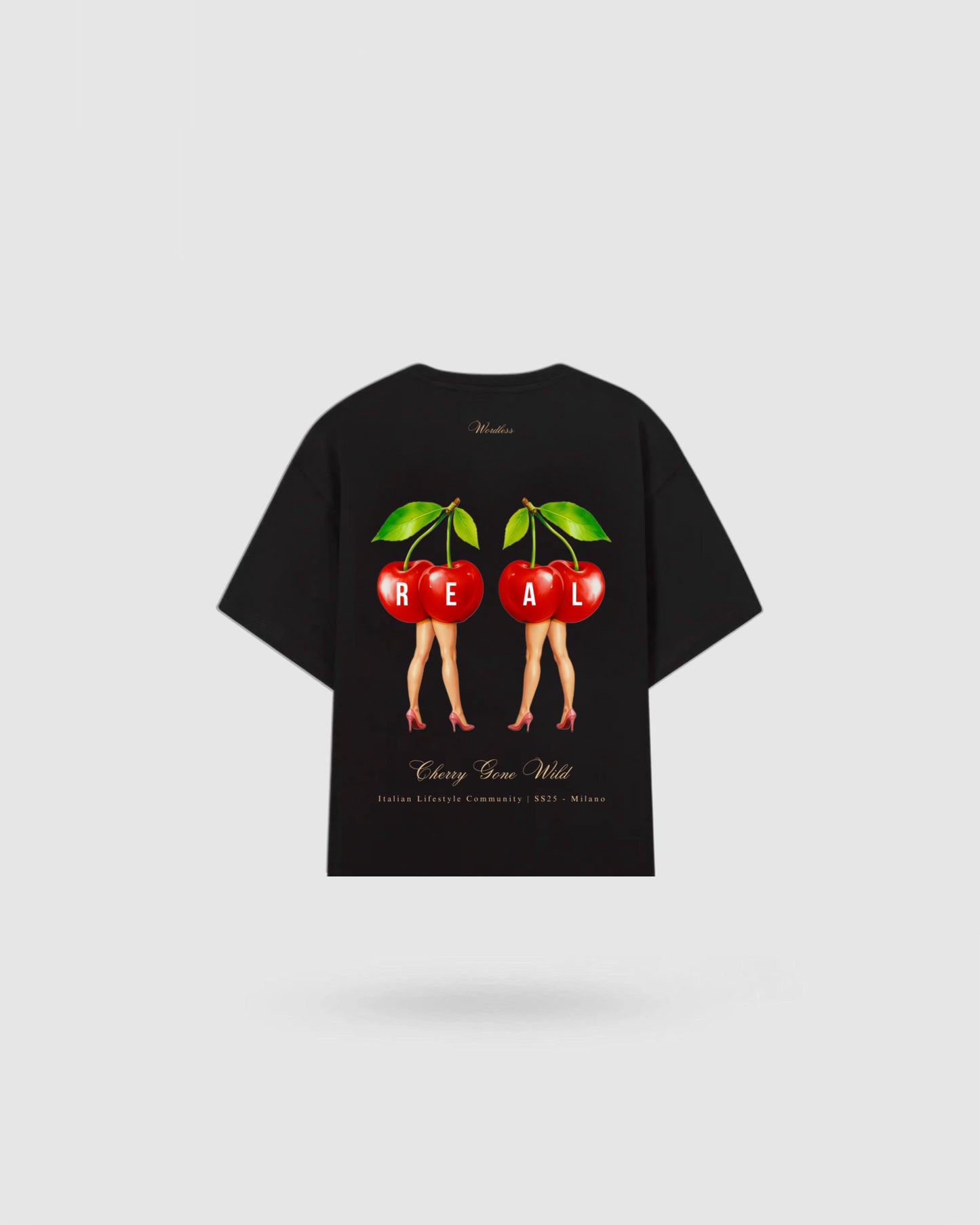 WORDLESS WILD CHERRY BOXY TEE 300