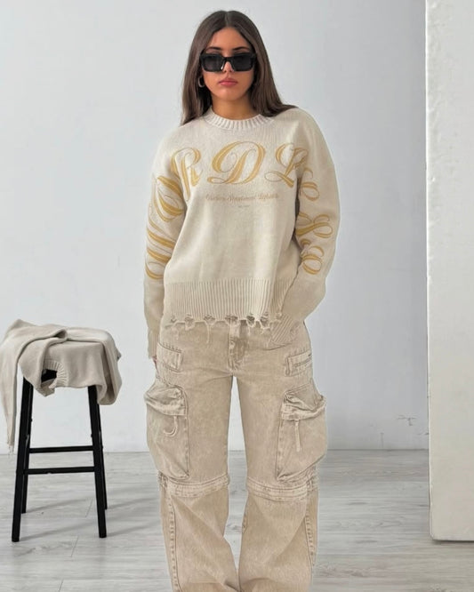 WORDLESS DISTRESSED SWEATER FW24