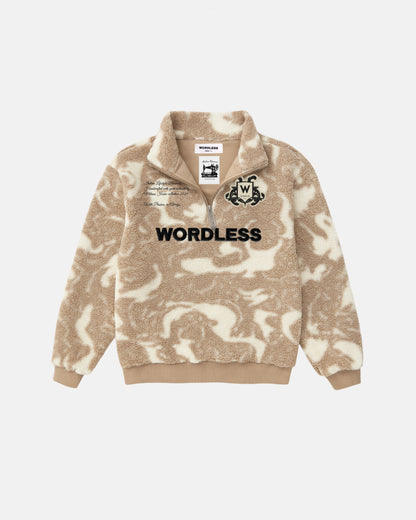 WORDLESS ICONIC TEDDY HALF ZIP PULLOVER