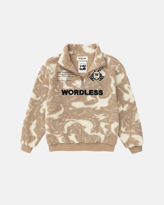 WORDLESS ICONIC TEDDY HALF ZIP PULLOVER