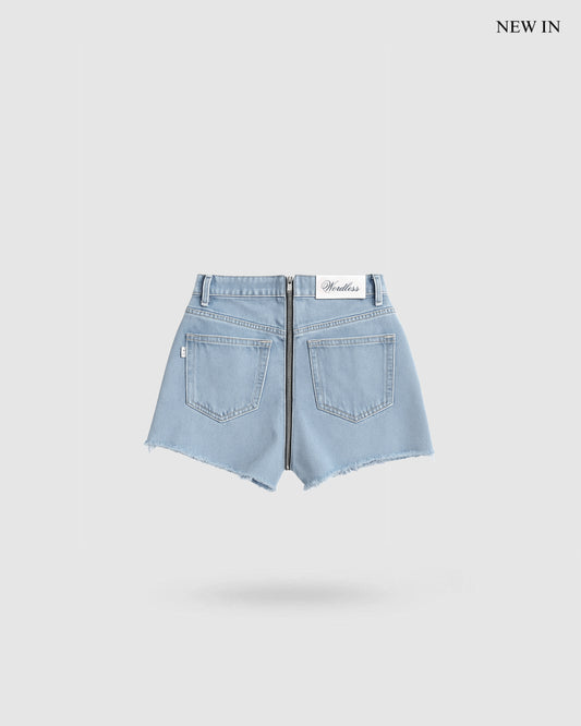 WORDLESS WOMAN'S DENIM SHORTS RETRO ZIP SS25