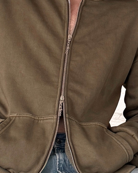 WORDLESS Two-Way Ash Zip Hoody 400