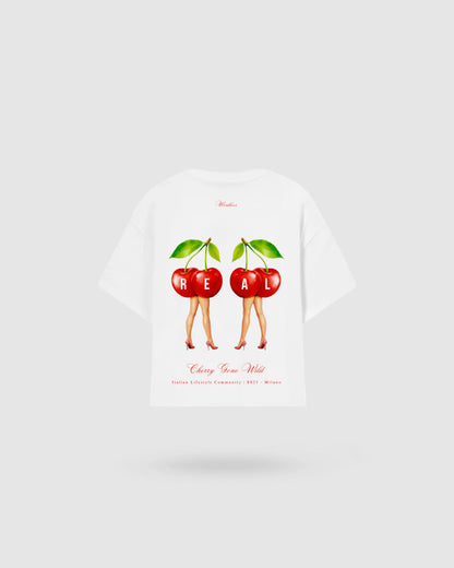 WORDLESS WILD CHERRY BOXY TEE 300