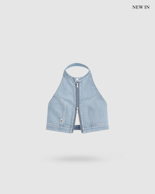 WORDLESS WOMAN'S DENIM ZIP TOP SS25