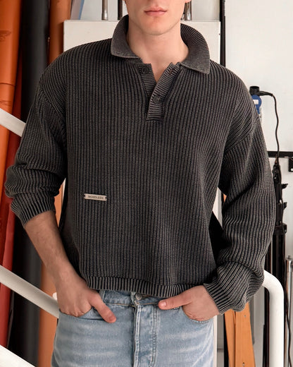 WORDLESS Rib Cropped Knit Longsleeve