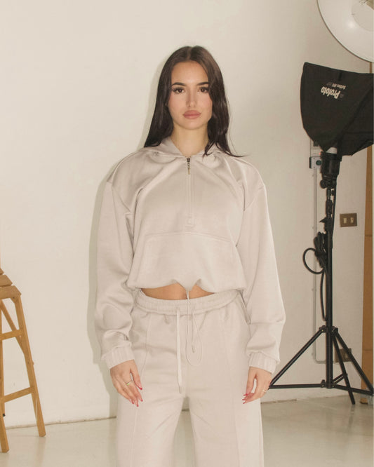 WORDLESS Womans Everyday Half-Zip Hoody 01