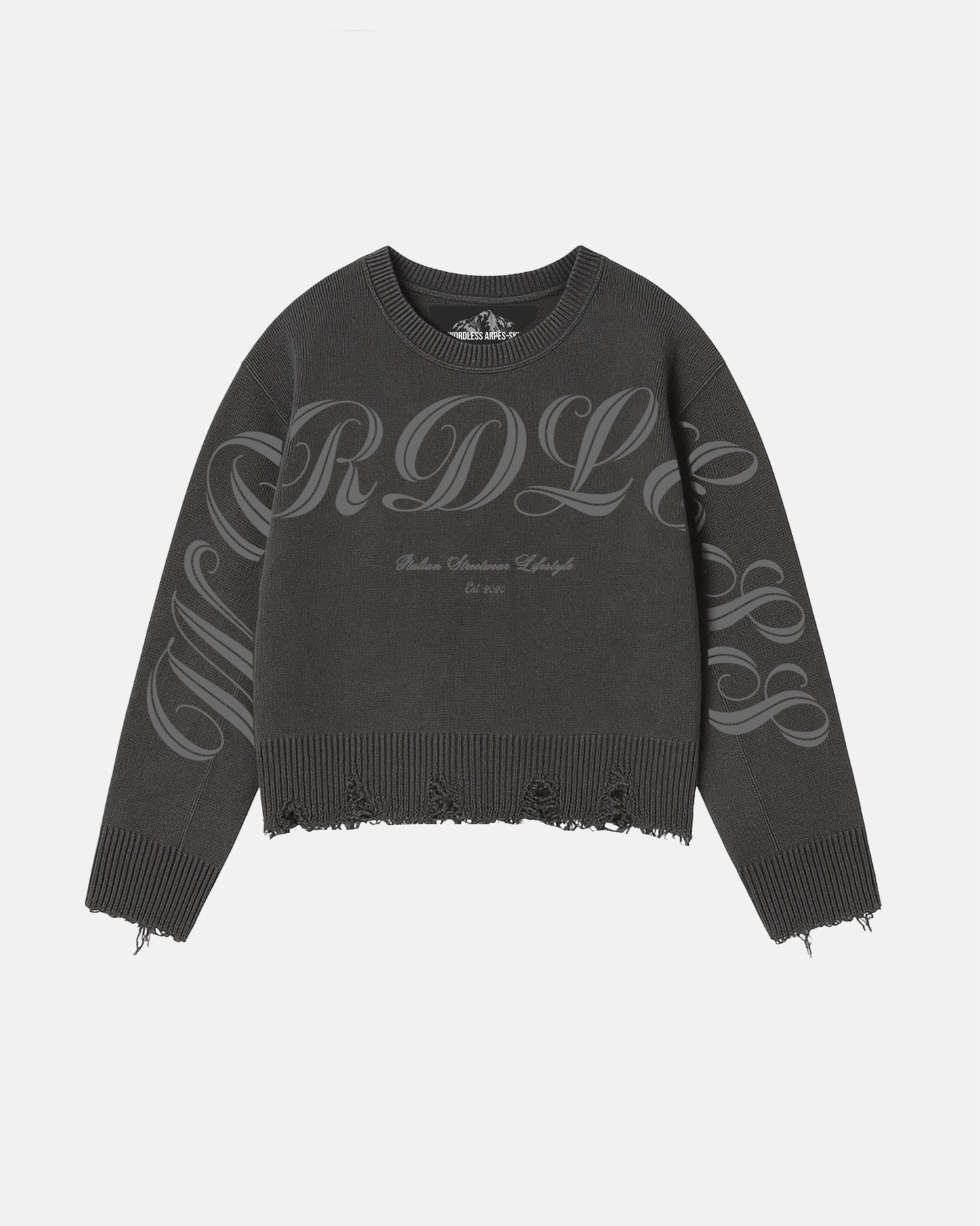 WORDLESS DISTRESSED SWEATER FW24