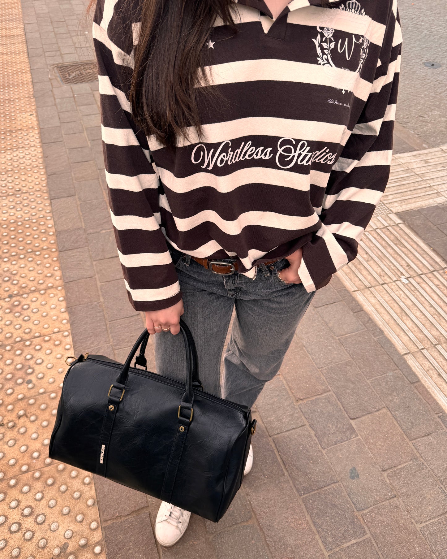 WORDLESS Studios Long Striped Polo