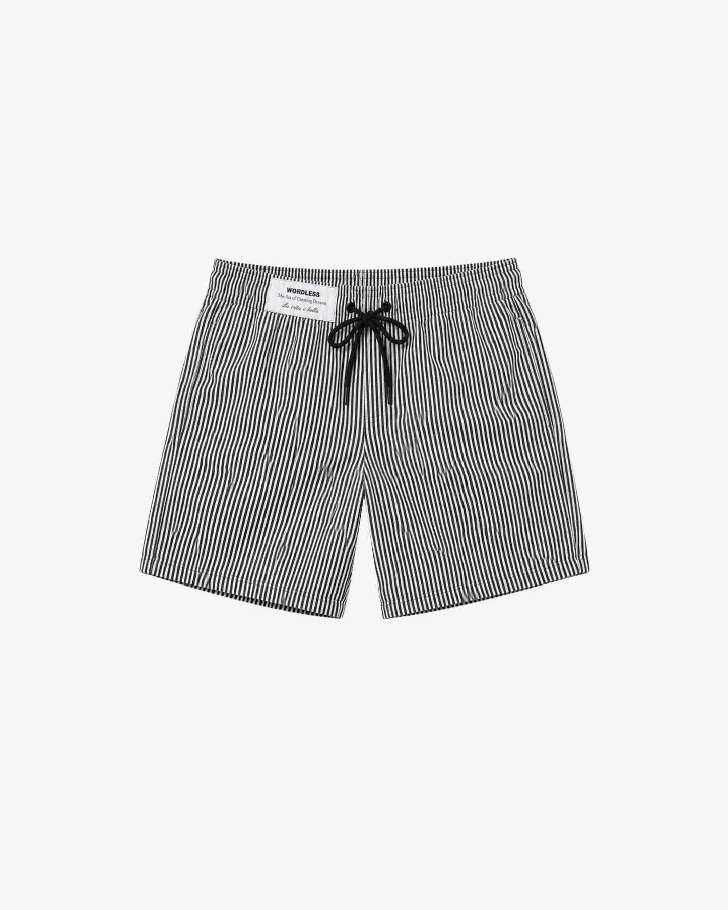 WORDLESS Mens Striped Swimshorts