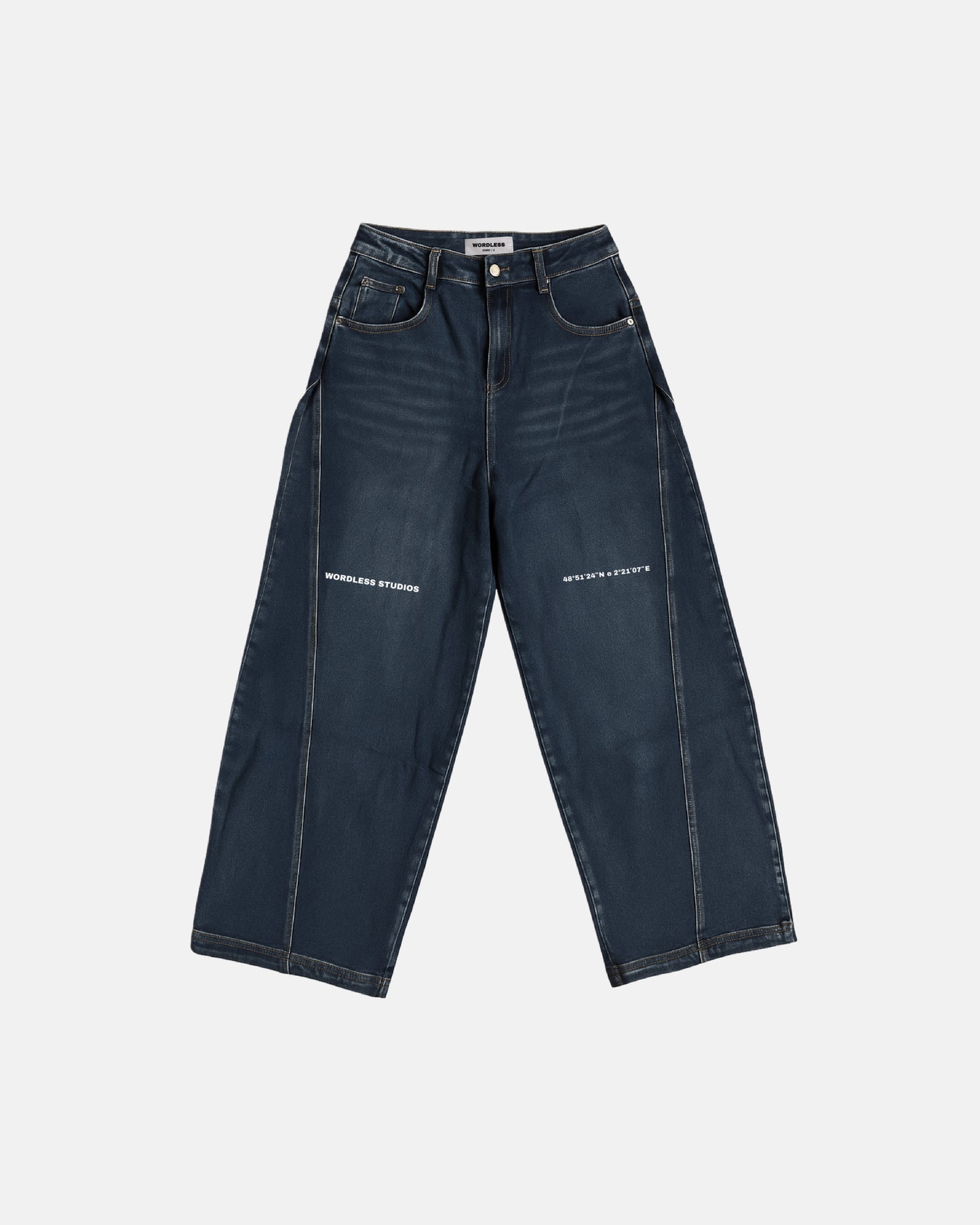 WORDLESS PARIS Women's Je T'Aime Denim Baggy Pants