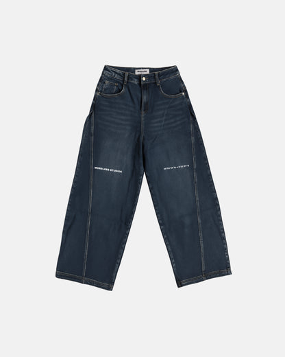 WORDLESS PARIS Women's Je T'Aime Denim Baggy Pants