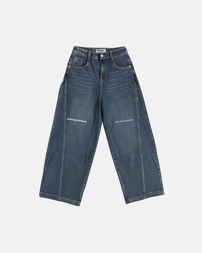 WORDLESS PARIS Women's Je T'Aime Denim Baggy Pants