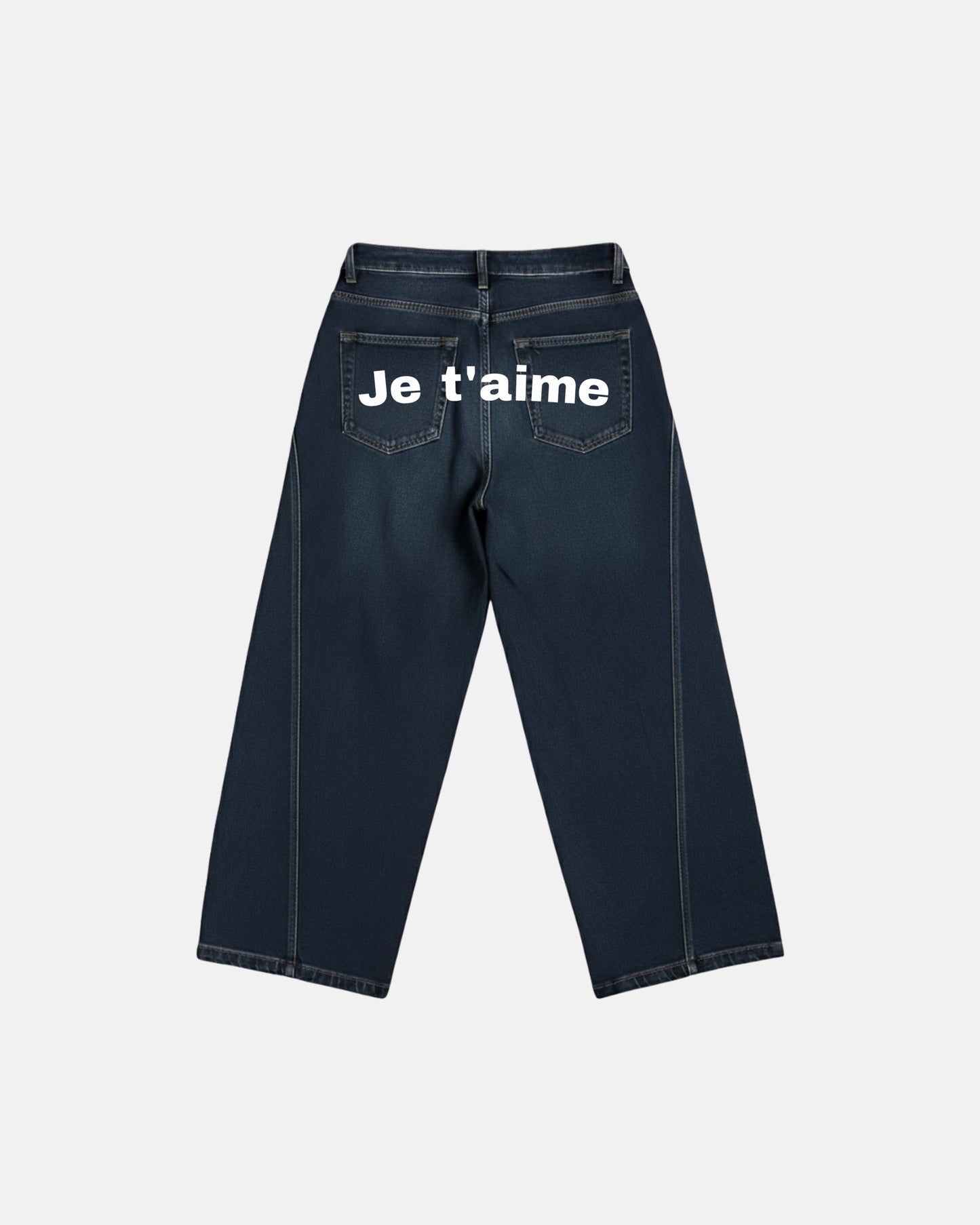 WORDLESS PARIS Women's Je T'Aime Denim Baggy Pants