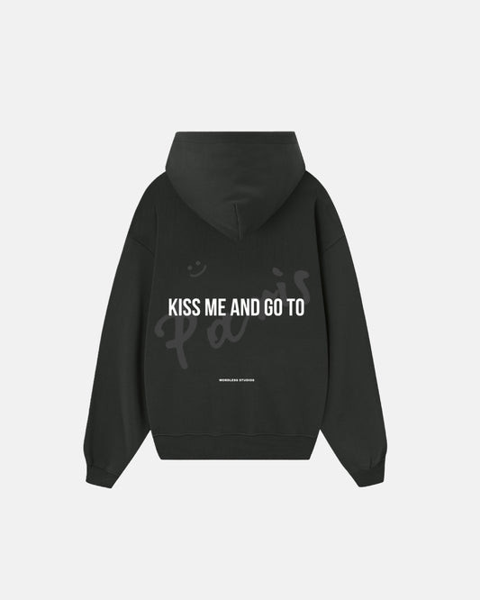 WORDLESS PARIS Kiss Oversize Zip Hoody 390