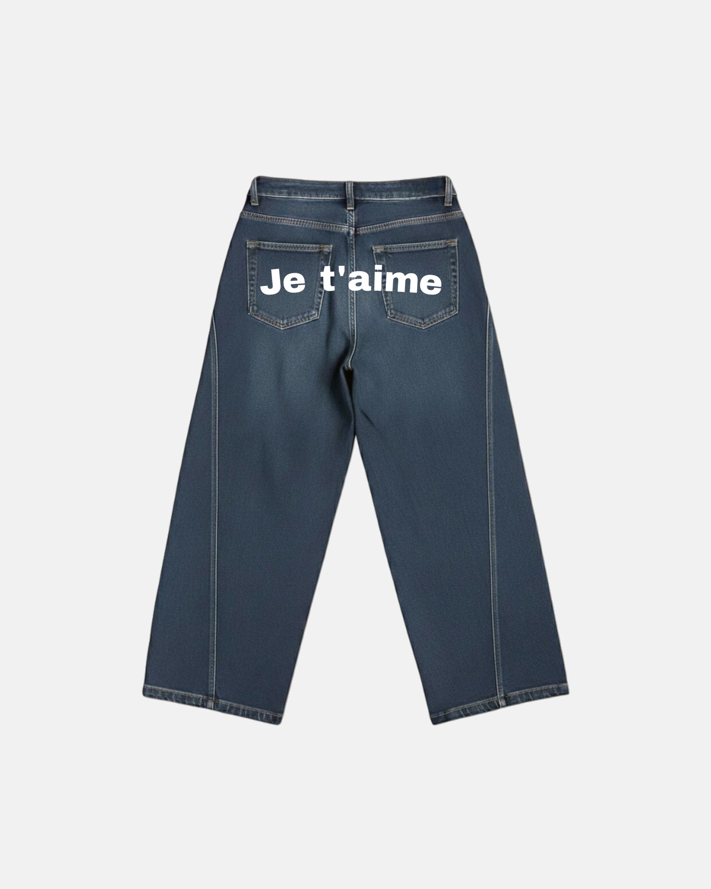 WORDLESS PARIS Women's Je T'Aime Denim Baggy Pants