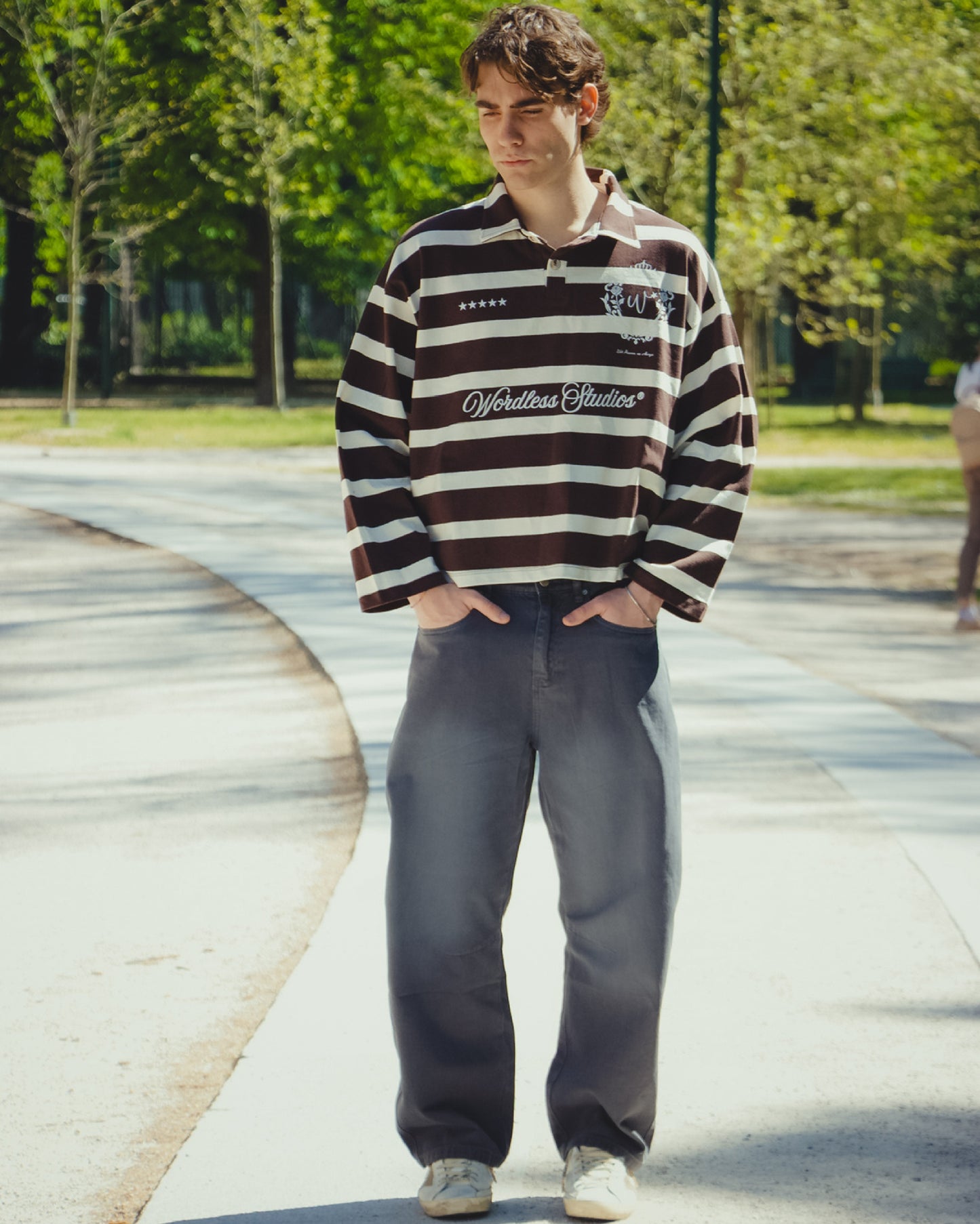 WORDLESS Studios Long Striped Polo