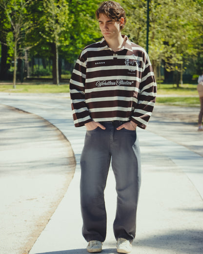 WORDLESS Studios Long Striped Polo