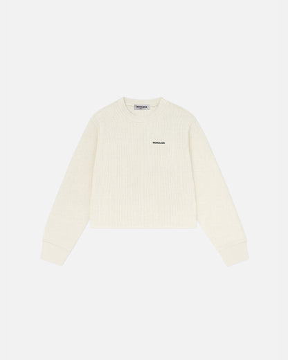 WORDLESS ICONIC Minimal Ribbed Cropped Longsleeve Tee