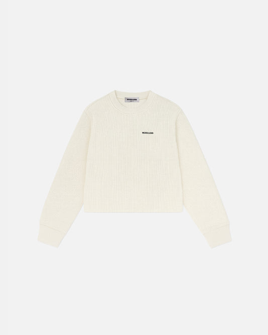 WORDLESS ICONIC Minimal Ribbed Cropped Longsleeve Tee