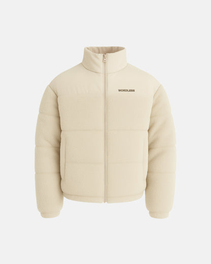 WORDLESS ICONIC TEDDY PUFFER JACKET