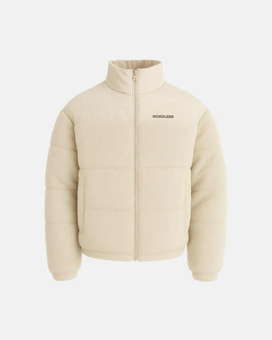 WORDLESS ICONIC TEDDY PUFFER JACKET