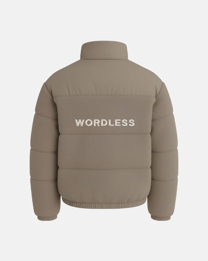 WORDLESS ICONIC TEDDY PUFFER JACKET